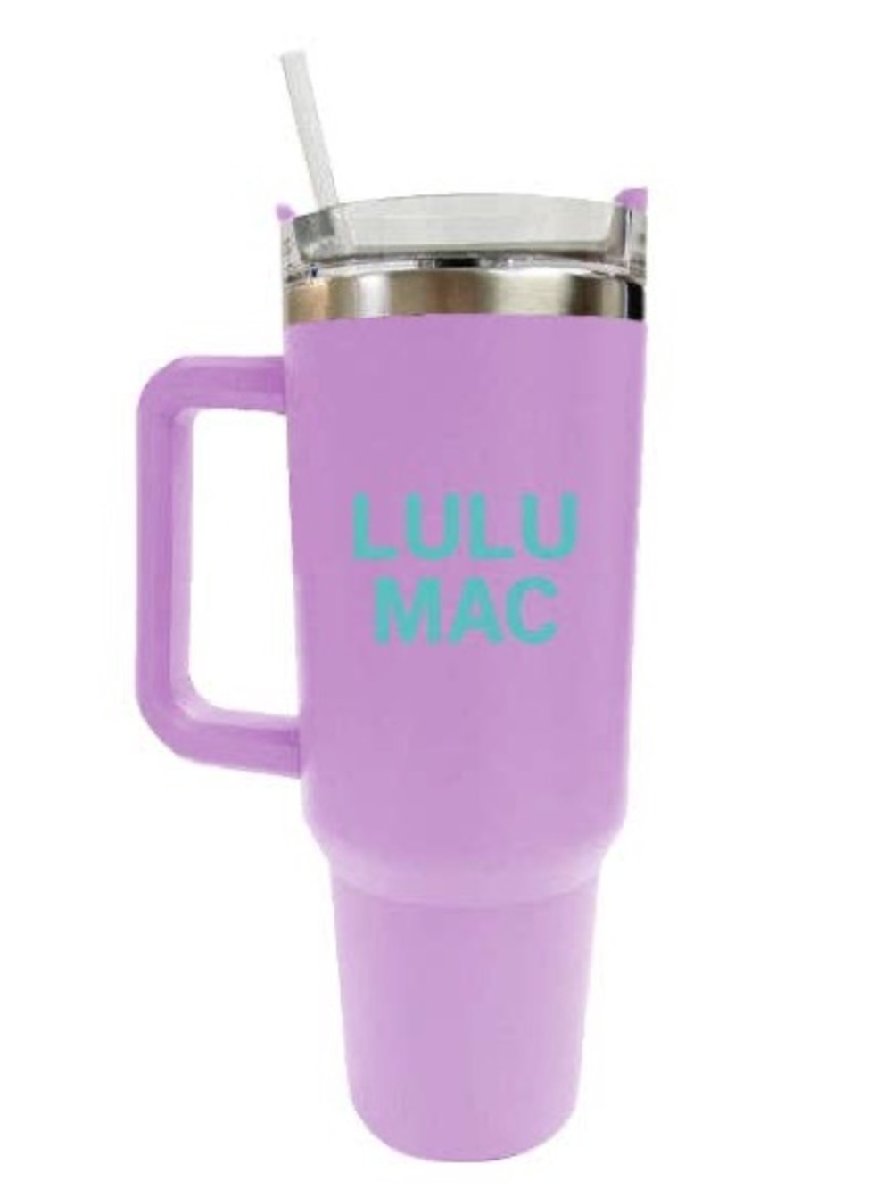 Lulu Mac Lavender with Mint Logo Morgan Tumbler